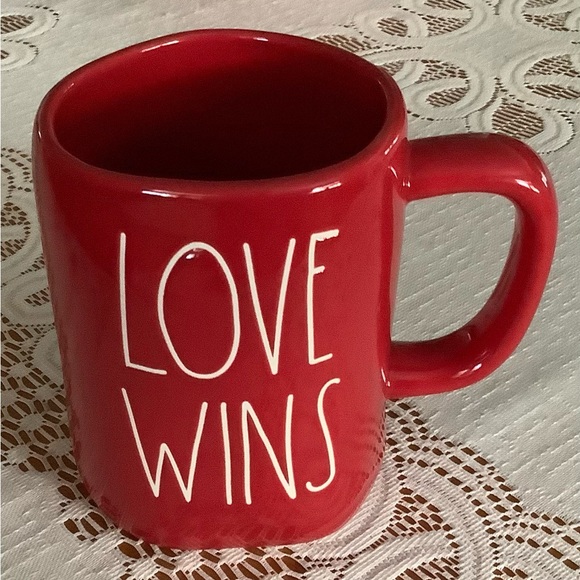 Rae Dunn | Dining | Rae Dunn Love Wins Mug Red | Poshmark